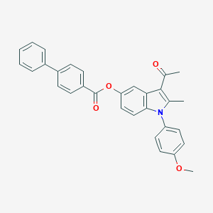 3-acetyl-1-(4-methoxyphenyl)-2-methyl-1H-indol-5-yl [1,1'-biphenyl]-4-carboxylate