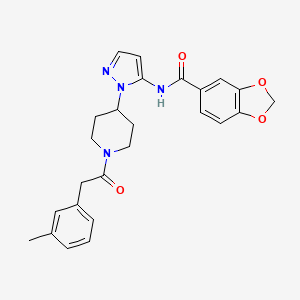 N-(1-{1-[2-(3-methylphenyl)acetyl]-4-piperidinyl}-1H-pyrazol-5-yl)-1,3-benzodioxole-5-carboxamide