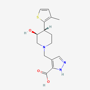 4-{[(3S*,4R*)-3-hydroxy-4-(3-methyl-2-thienyl)piperidin-1-yl]methyl}-1H-pyrazole-3-carboxylic acid