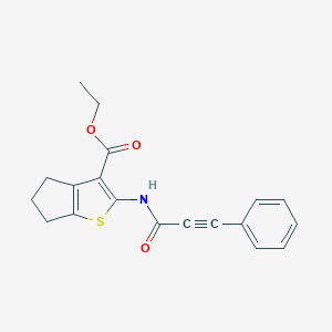 ethyl 2-[(3-phenylprop-2-ynoyl)amino]-5,6-dihydro-4H-cyclopenta[b]thiophene-3-carboxylate
