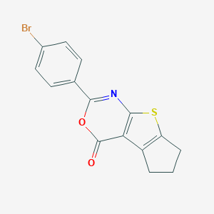molecular formula C15H10BrNO2S B378528 2-(4-bromophenyl)-6,7-dihydro-4H,5H-cyclopenta[4,5]thieno[2,3-d][1,3]oxazin-4-one CAS No. 312940-92-4