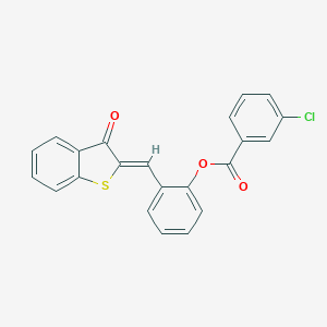 [2-[(Z)-(3-oxo-1-benzothiophen-2-ylidene)methyl]phenyl] 3-chlorobenzoate