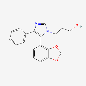 molecular formula C19H18N2O3 B3785316 3-[5-(1,3-benzodioxol-4-yl)-4-phenyl-1H-imidazol-1-yl]propan-1-ol 