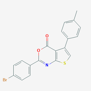 molecular formula C19H12BrNO2S B378532 2-(4-bromophenyl)-5-(4-methylphenyl)-4H-thieno[2,3-d][1,3]oxazin-4-one 