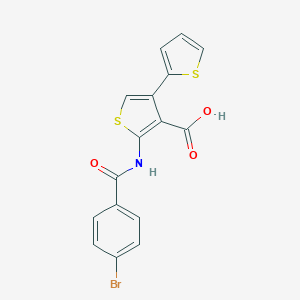molecular formula C16H10BrNO3S2 B378534 2-[(4-Bromobenzoyl)amino]-2',4-bithiophene-3-carboxylic acid 