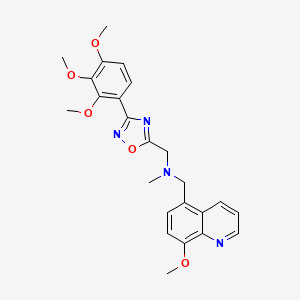 molecular formula C24H26N4O5 B3785363 1-(8-methoxy-5-quinolinyl)-N-methyl-N-{[3-(2,3,4-trimethoxyphenyl)-1,2,4-oxadiazol-5-yl]methyl}methanamine 