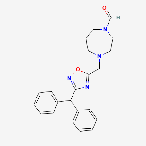 4-{[3-(diphenylmethyl)-1,2,4-oxadiazol-5-yl]methyl}-1,4-diazepane-1-carbaldehyde