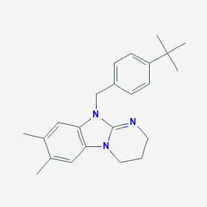 molecular formula C23H29N3 B378538 10-(4-Tert-butylbenzyl)-7,8-dimethyl-2,3,4,10-tetrahydropyrimido[1,2-a]benzimidazole 