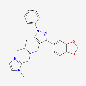 N-{[3-(1,3-benzodioxol-5-yl)-1-phenyl-1H-pyrazol-4-yl]methyl}-N-[(1-methyl-1H-imidazol-2-yl)methyl]-2-propanamine