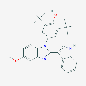 2,6-di-tert-butyl-4-[2-(1H-indol-3-yl)-5-methoxy-1H-1,3-benzodiazol-1-yl]phenol