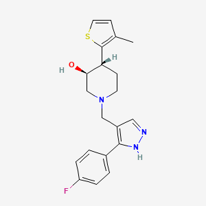 (3S,4R)-1-[[5-(4-fluorophenyl)-1H-pyrazol-4-yl]methyl]-4-(3-methylthiophen-2-yl)piperidin-3-ol