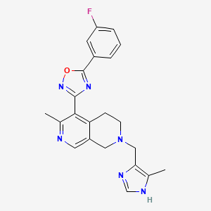 5-(3-fluorophenyl)-3-[3-methyl-7-[(5-methyl-1H-imidazol-4-yl)methyl]-6,8-dihydro-5H-2,7-naphthyridin-4-yl]-1,2,4-oxadiazole