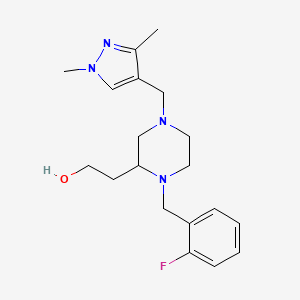 2-[4-[(1,3-dimethyl-1H-pyrazol-4-yl)methyl]-1-(2-fluorobenzyl)-2-piperazinyl]ethanol