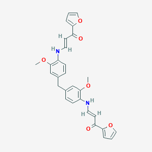molecular formula C29H26N2O6 B378543 1-(2-Furyl)-3-[4-(4-{[3-(2-furyl)-3-oxo-1-propenyl]amino}-3-methoxybenzyl)-2-methoxyanilino]-2-propen-1-one 
