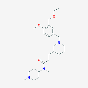 molecular formula C26H43N3O3 B3785455 3-[1-[[3-(ethoxymethyl)-4-methoxyphenyl]methyl]piperidin-3-yl]-N-methyl-N-(1-methylpiperidin-4-yl)propanamide 