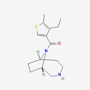 molecular formula C15H22N2OS B3785493 [(1S,6R)-3,9-diazabicyclo[4.2.1]nonan-9-yl]-(4-ethyl-5-methylthiophen-3-yl)methanone 