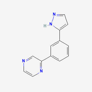 molecular formula C13H10N4 B3785500 2-[3-(1H-pyrazol-5-yl)phenyl]pyrazine 