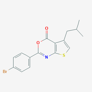molecular formula C16H14BrNO2S B378551 2-(4-bromophenyl)-5-isobutyl-4H-thieno[2,3-d][1,3]oxazin-4-one CAS No. 312940-93-5