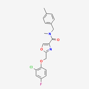 molecular formula C20H18ClFN2O3 B3785510 2-[(2-chloro-4-fluorophenoxy)methyl]-N-methyl-N-(4-methylbenzyl)-1,3-oxazole-4-carboxamide 