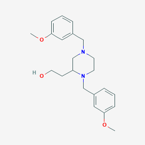 molecular formula C22H30N2O3 B3785511 2-[1,4-bis(3-methoxybenzyl)-2-piperazinyl]ethanol 