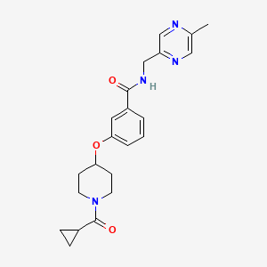 3-[1-(cyclopropanecarbonyl)piperidin-4-yl]oxy-N-[(5-methylpyrazin-2-yl)methyl]benzamide