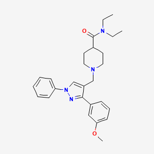 N,N-diethyl-1-{[3-(3-methoxyphenyl)-1-phenyl-1H-pyrazol-4-yl]methyl}-4-piperidinecarboxamide