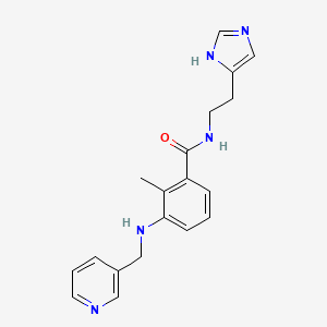 molecular formula C19H21N5O B3785557 N-[2-(1H-imidazol-4-yl)ethyl]-2-methyl-3-[(pyridin-3-ylmethyl)amino]benzamide 