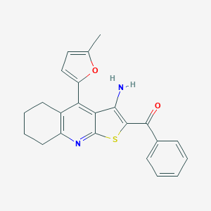 molecular formula C23H20N2O2S B378556 2-benzoyl-4-(5-methylfuran-2-yl)-5H,6H,7H,8H-thieno[2,3-b]quinolin-3-amine CAS No. 305853-71-8