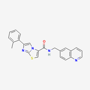 molecular formula C23H18N4OS B3785567 6-(2-methylphenyl)-N-(6-quinolinylmethyl)imidazo[2,1-b][1,3]thiazole-3-carboxamide 