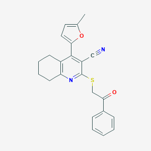 molecular formula C23H20N2O2S B378558 4-(5-Methyl-2-furyl)-2-[(2-oxo-2-phenylethyl)sulfanyl]-5,6,7,8-tetrahydro-3-quinolinecarbonitrile CAS No. 332050-54-1