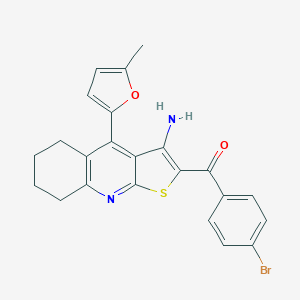 molecular formula C23H19BrN2O2S B378559 [3-Amino-4-(5-methyl-2-furyl)-5,6,7,8-tetrahydrothieno[2,3-b]quinolin-2-yl](4-bromophenyl)methanone CAS No. 305853-80-9