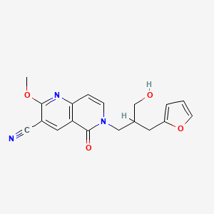 molecular formula C18H17N3O4 B3785591 6-[3-(2-furyl)-2-(hydroxymethyl)propyl]-2-methoxy-5-oxo-5,6-dihydro-1,6-naphthyridine-3-carbonitrile 