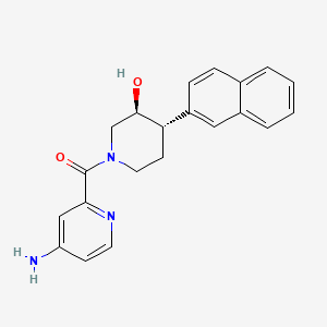 (4-aminopyridin-2-yl)-[(3S,4S)-3-hydroxy-4-naphthalen-2-ylpiperidin-1-yl]methanone