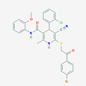 6-{[2-(4-bromophenyl)-2-oxoethyl]sulfanyl}-4-(2-chlorophenyl)-5-cyano-N-(2-methoxyphenyl)-2-methyl-1,4-dihydro-3-pyridinecarboxamide