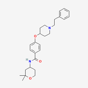 N-(2,2-dimethyltetrahydro-2H-pyran-4-yl)-4-{[1-(2-phenylethyl)-4-piperidinyl]oxy}benzamide