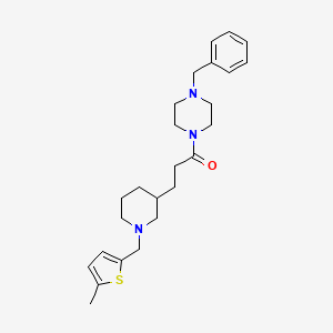 1-benzyl-4-(3-{1-[(5-methyl-2-thienyl)methyl]-3-piperidinyl}propanoyl)piperazine