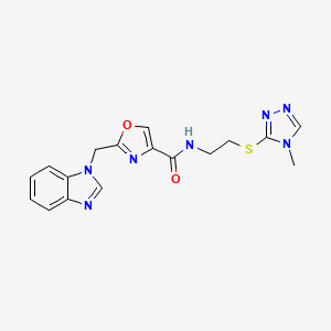 2-(1H-benzimidazol-1-ylmethyl)-N-{2-[(4-methyl-4H-1,2,4-triazol-3-yl)thio]ethyl}-1,3-oxazole-4-carboxamide