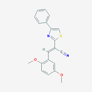 molecular formula C20H16N2O2S B378564 3-(2,5-Dimethoxyphenyl)-2-(4-phenyl-1,3-thiazol-2-yl)acrylonitrile CAS No. 342398-76-9