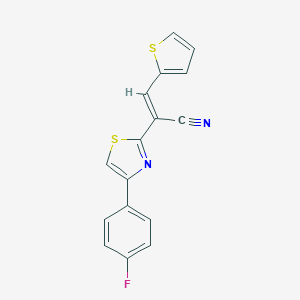 molecular formula C16H9FN2S2 B378566 (2E)-2-[4-(4-fluorophenyl)-1,3-thiazol-2-yl]-3-(thiophen-2-yl)prop-2-enenitrile CAS No. 277756-72-6
