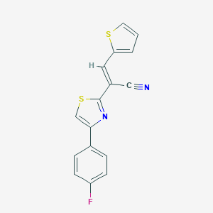 (2E)-2-[4-(4-fluorophenyl)-1,3-thiazol-2-yl]-3-(thiophen-2-yl)prop-2-enenitrile