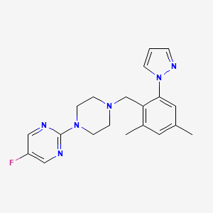 2-{4-[2,4-dimethyl-6-(1H-pyrazol-1-yl)benzyl]piperazin-1-yl}-5-fluoropyrimidine