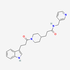 molecular formula C25H30N4O2 B3785674 3-{1-[3-(1H-indol-3-yl)propanoyl]-4-piperidinyl}-N-(3-pyridinylmethyl)propanamide 