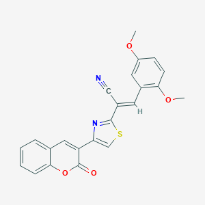 B378568 3-(2,5-dimethoxyphenyl)-2-[4-(2-oxo-2H-chromen-3-yl)-1,3-thiazol-2-yl]acrylonitrile CAS No. 330181-07-2