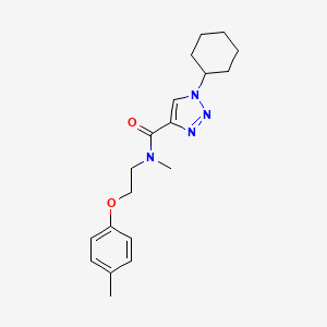 molecular formula C19H26N4O2 B3785692 1-cyclohexyl-N-methyl-N-[2-(4-methylphenoxy)ethyl]-1H-1,2,3-triazole-4-carboxamide 