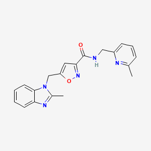 5-[(2-methyl-1H-benzimidazol-1-yl)methyl]-N-[(6-methyl-2-pyridinyl)methyl]-3-isoxazolecarboxamide