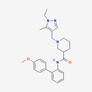 1-[(1-ethyl-5-methyl-1H-pyrazol-4-yl)methyl]-N-(4'-methoxy-2-biphenylyl)-3-piperidinecarboxamide