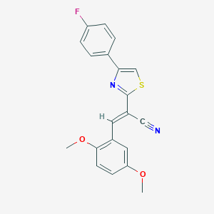 molecular formula C20H15FN2O2S B378571 3-(2,5-Dimethoxy-phenyl)-2-[4-(4-fluoro-phenyl)-thiazol-2-yl]-acrylonitrile 