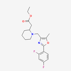 ethyl (1-{[2-(2,4-difluorophenyl)-5-methyl-1,3-oxazol-4-yl]methyl}-2-piperidinyl)acetate