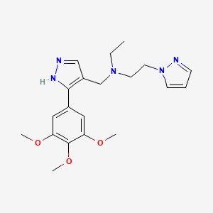 N-ethyl-2-pyrazol-1-yl-N-[[5-(3,4,5-trimethoxyphenyl)-1H-pyrazol-4-yl]methyl]ethanamine