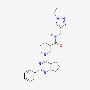 N-[(1-ethyl-1H-pyrazol-4-yl)methyl]-1-(2-phenyl-6,7-dihydro-5H-cyclopenta[d]pyrimidin-4-yl)-3-piperidinecarboxamide